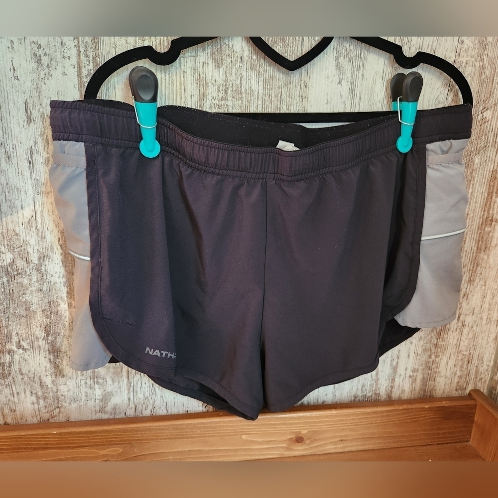 Nathan Black Athletic Shorts Lightweight Moisture-Wicking